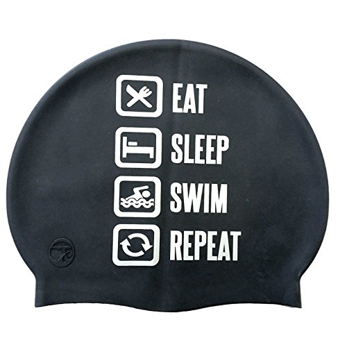 Badekappe/Bademütze Silikon Repeat Schwarz| Schwimmkappe| Hoher Komfort und Sichtbarkeit | Italienischer Stil und Design Badekappe/Bademütze Silikon Repeat Schwarz| Schwimmkappe| Hoher Komfort und Sichtbarkeit | Italienischer Stil und Design von Swimxwin