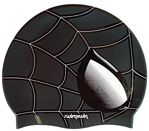 Badekappe/Bademütze Silikon Spider Schwarz| Schwimmkappe| Hoher Komfort und Sichtbarkeit | Italienischer Stil und Design Badekappe/Bademütze Silikon Spider Schwarz| Schwimmkappe| Hoher Komfort und Sichtbarkeit | Italienischer Stil und Design von Swimxwin