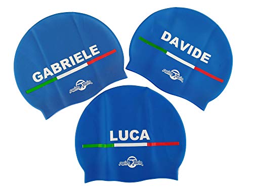 Silikon Schwimmkappe mit angepassten Name | Lorenzo | Schwimmkappe| Badekappe/Bademütze | Italienischer Stil und Design Silikon Schwimmkappe mit angepassten Name | Lorenzo | Schwimmkappe| Badekappe/Bademütze | Italienischer Stil und Design von Swimxwin