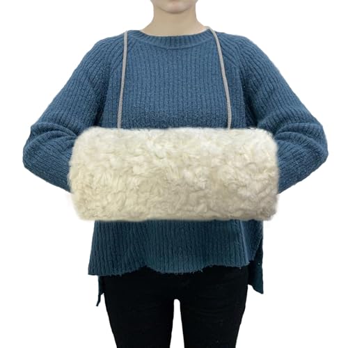 SwirlColor Hand Muffs, Tragbare Stilvolle Weiß Kunstpelz Handwärmer mit Umhängekordel Muff Handwärmer Damen Handmuff zum Wärmen der Hand im Winter mit Haken SwirlColor Hand Muffs, Tragbare Stilvolle Weiß Kunstpelz Handwärmer mit Umhängekordel Muff Handwärmer Damen Handmuff zum Wärmen der Hand im Winter mit Haken von SwirlColor