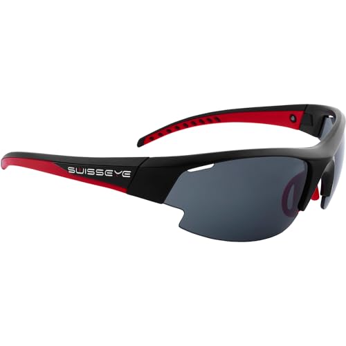 Swisseye Gardosa Re+ Sportbrille (100% UVA-, UVB- und UVC-Schutz, verstellbarer Nasenbereich, splitterfreies Material TR90, inkl. Etui & Wechselscheibe, inkl. Mikrofaserbeutel), black matt/red, 135 mm Swisseye Gardosa Re+ Sportbrille (100% UVA-, UVB- und UVC-Schutz, verstellbarer Nasenbereich, splitterfreies Material TR90, inkl. Etui & Wechselscheibe, inkl. Mikrofaserbeutel), black matt/red, 135 mm von SWISSEYE