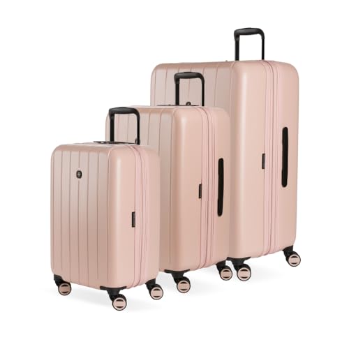 SwissGear Wanderlust Pro Leichter erweiterbarer Spinner, Pink, 3-Piece Set (20/24/28), Wanderlust Pro Leichter erweiterbarer Spinner von Swiss Gear