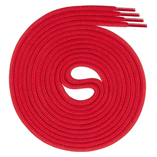 Swissly 1 Paar runde Schnürsenkel, Rundsenkel für Business- und Lederschuhe, reißfester Allroundsenkel, ø 3mm Farbe rot Länge 110cm von Swissly