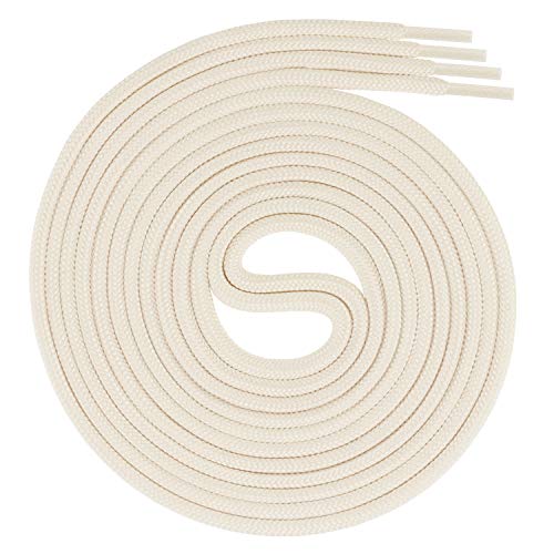 Swissly 1 Paar runde Schnürsenkel, Rundsenkel für Business- und Lederschuhe, reißfester Allroundsenkel, ø 3mm Farbe Creamy Länge 70cm von Swissly