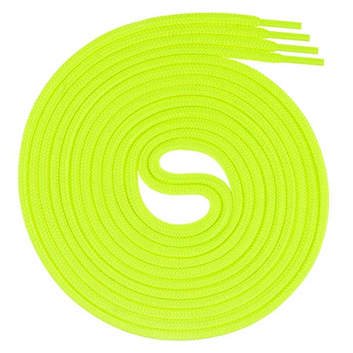 Swissly 1 Paar runde Schnürsenkel, Rundsenkel für Business- und Lederschuhe, reißfester Allroundsenkel, ø 3mm Farbe Neongelb Länge 120cm von Swissly