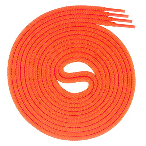 Swissly 1 Paar runde Schnürsenkel, Rundsenkel für Business- und Lederschuhe, reißfester Allroundsenkel, ø 3mm Farbe Neonorange Länge 90cm von Swissly