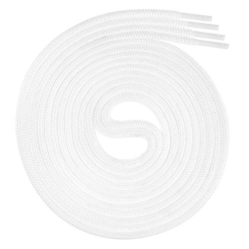 Swissly 1 Paar runde Schnürsenkel, Rundsenkel für Business- und Lederschuhe, reißfester Allroundsenkel, ø 3mm Farbe Weiss Länge 110cm von Swissly
