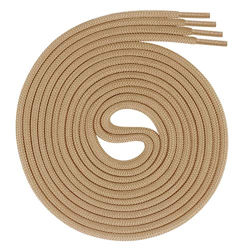 Swissly 1 Paar runde Schnürsenkel, Rundsenkel für Business- und Lederschuhe, reißfester Allroundsenkel, ø 3mm Farbe beige Länge 100cm von Swissly