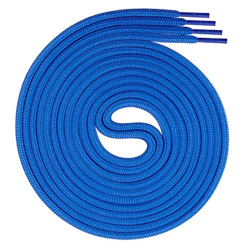 Swissly 1 Paar runde Schnürsenkel, Rundsenkel für Business- und Lederschuhe, reißfester Allroundsenkel, ø 3mm Farbe blau Länge 100cm von Swissly