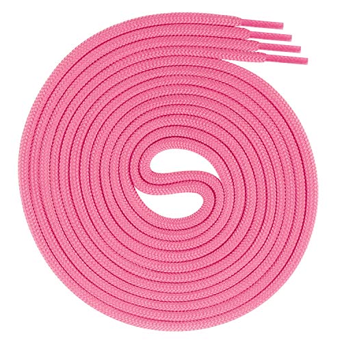 Swissly 1 Paar runde Schnürsenkel, Rundsenkel für Business- und Lederschuhe, reißfester Allroundsenkel, ø 3mm Farbe pink Länge 60cm von Swissly