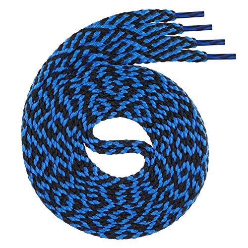 Swissly 1Paar Flache Schnürsenkel für Sneaker und Sportschuhe - sehr reißfest - ca. 7,0 mm breit aus 100% Polyester, Farbe: Black/Blue Länge: 130cm Swissly 1Paar Flache Schnürsenkel für Sneaker und Sportschuhe - sehr reißfest - ca. 7,0 mm breit aus 100% Polyester, Farbe: Black/Blue Länge: 130cm von Swissly