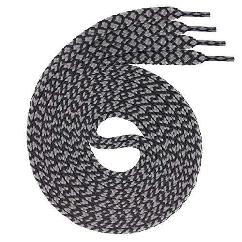 Swissly 1Paar Flache Schnürsenkel für Sneaker und Sportschuhe - sehr reißfest - ca. 7,0 mm breit aus 100% Polyester, Farbe: Black/Grey Länge: 110cm Swissly 1Paar Flache Schnürsenkel für Sneaker und Sportschuhe - sehr reißfest - ca. 7,0 mm breit aus 100% Polyester, Farbe: Black/Grey Länge: 110cm von Swissly