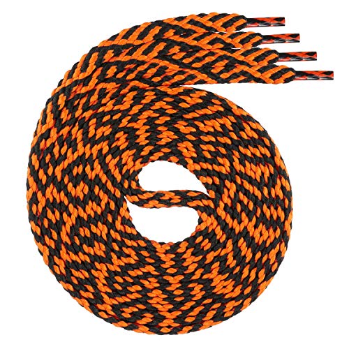Swissly 1Paar Flache Schnürsenkel für Sneaker und Sportschuhe - sehr reißfest - ca. 7,0 mm breit aus 100% Polyester, Farbe: Black/orange Länge: 110cm Swissly 1Paar Flache Schnürsenkel für Sneaker und Sportschuhe - sehr reißfest - ca. 7,0 mm breit aus 100% Polyester, Farbe: Black/orange Länge: 110cm von Swissly