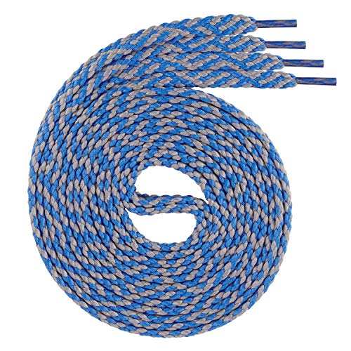 Swissly 1Paar Flache Schnürsenkel für Sneaker und Sportschuhe - sehr reißfest - ca. 7,0 mm breit aus 100% Polyester, Farbe: Blue/Grey Länge: 160cm Swissly 1Paar Flache Schnürsenkel für Sneaker und Sportschuhe - sehr reißfest - ca. 7,0 mm breit aus 100% Polyester, Farbe: Blue/Grey Länge: 160cm von Swissly