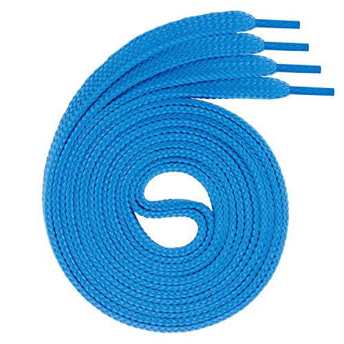 Swissly 1Paar Flache Schnürsenkel für Sneaker und Sportschuhe - sehr reißfest - ca. 7,0 mm breit aus 100% Polyester, Farbe: Blue Länge: 170cm Swissly 1Paar Flache Schnürsenkel für Sneaker und Sportschuhe - sehr reißfest - ca. 7,0 mm breit aus 100% Polyester, Farbe: Blue Länge: 170cm von Swissly