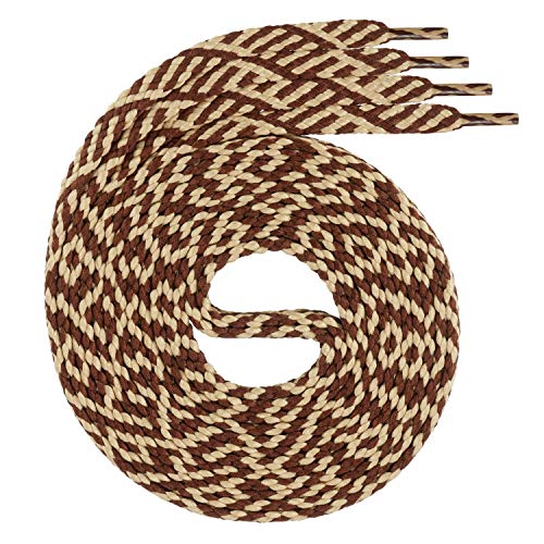 Swissly 1Paar Flache Schnürsenkel für Sneaker und Sportschuhe - sehr reißfest - ca. 7,0 mm breit aus 100% Polyester, Farbe: Brown/beige Länge: 60cm Swissly 1Paar Flache Schnürsenkel für Sneaker und Sportschuhe - sehr reißfest - ca. 7,0 mm breit aus 100% Polyester, Farbe: Brown/beige Länge: 60cm von Swissly