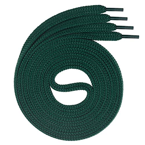 Swissly 1Paar Flache Schnürsenkel für Sneaker und Sportschuhe - sehr reißfest - ca. 7,0 mm breit aus 100% Polyester, Farbe: Dark.Green Länge: 110cm von Swissly