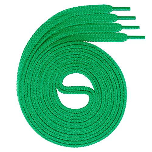 Swissly 1Paar Flache Schnürsenkel für Sneaker und Sportschuhe - sehr reißfest - ca. 7,0 mm breit aus 100% Polyester, Farbe: Green Länge: 90cm von Swissly