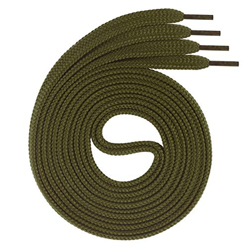 Swissly 1Paar Flache Schnürsenkel für Sneaker und Sportschuhe - sehr reißfest - ca. 7,0 mm breit aus 100% Polyester, Farbe: Olive Länge: 70cm von Swissly