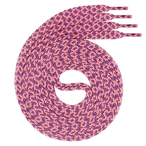 Swissly 1Paar Flache Schnürsenkel für Sneaker und Sportschuhe - sehr reißfest - ca. 7,0 mm breit aus 100% Polyester, Farbe: Peach/Purple Länge: 80cm Swissly 1Paar Flache Schnürsenkel für Sneaker und Sportschuhe - sehr reißfest - ca. 7,0 mm breit aus 100% Polyester, Farbe: Peach/Purple Länge: 80cm von Swissly