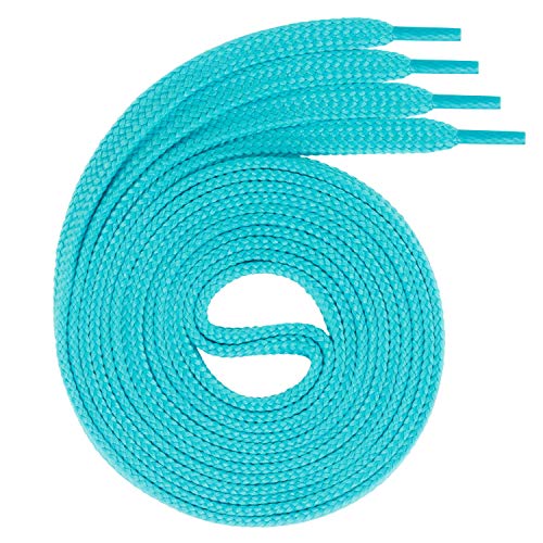 Swissly 1Paar Flache Schnürsenkel für Sneaker und Sportschuhe - sehr reißfest - ca. 7,0 mm breit aus 100% Polyester, Farbe: Turquoise Länge: 130cm Swissly 1Paar Flache Schnürsenkel für Sneaker und Sportschuhe - sehr reißfest - ca. 7,0 mm breit aus 100% Polyester, Farbe: Turquoise Länge: 130cm von Swissly