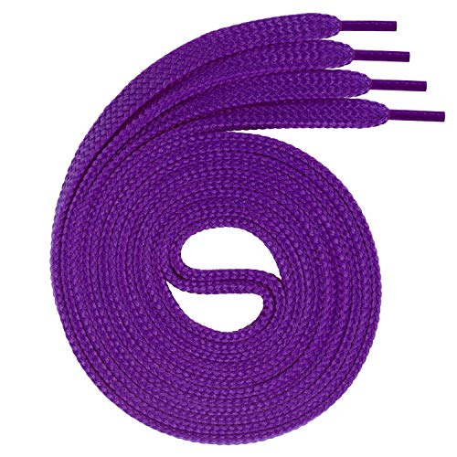 Swissly 1Paar Flache Schnürsenkel für Sneaker und Sportschuhe - sehr reißfest - ca. 7,0 mm breit aus 100% Polyester, Farbe: Violet Länge: 120cm von Swissly