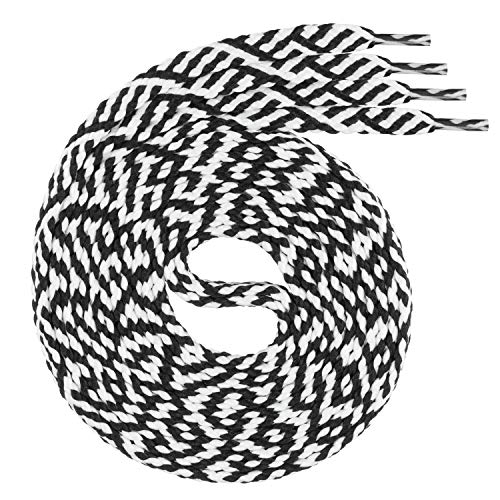 Swissly 1Paar Flache Schnürsenkel für Sneaker und Sportschuhe - sehr reißfest - ca. 7,0 mm breit aus 100% Polyester, Farbe: White/Black Länge: 80cm Swissly 1Paar Flache Schnürsenkel für Sneaker und Sportschuhe - sehr reißfest - ca. 7,0 mm breit aus 100% Polyester, Farbe: White/Black Länge: 80cm von Swissly