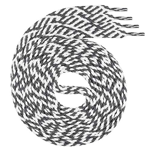 Swissly 1Paar Flache Schnürsenkel für Sneaker und Sportschuhe - sehr reißfest - ca. 7,0 mm breit aus 100% Polyester, Farbe: White/d.Grey Länge: 130cm Swissly 1Paar Flache Schnürsenkel für Sneaker und Sportschuhe - sehr reißfest - ca. 7,0 mm breit aus 100% Polyester, Farbe: White/d.Grey Länge: 130cm von Swissly