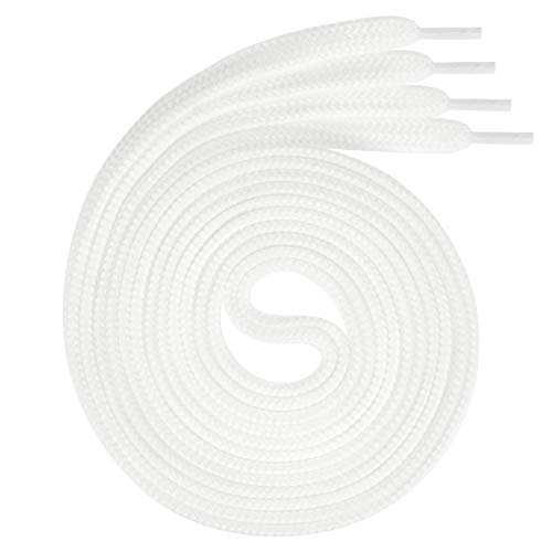 Swissly 1Paar Flache Schnürsenkel für Sneaker und Sportschuhe - sehr reißfest - ca. 7,0 mm breit aus 100% Polyester, Farbe: White Länge: 110cm von Swissly