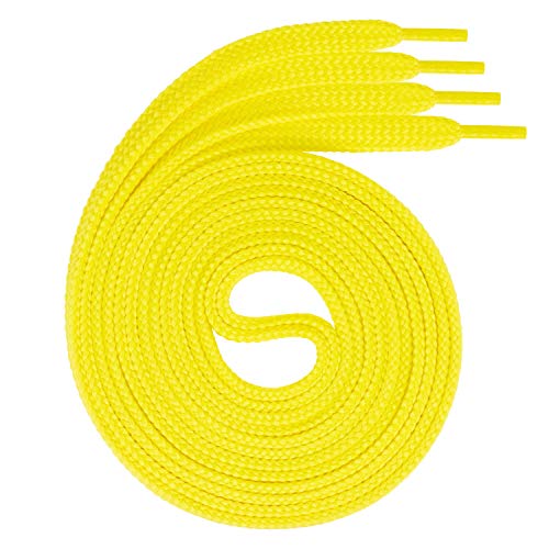 Swissly 1Paar Flache Schnürsenkel für Sneaker und Sportschuhe - sehr reißfest - ca. 7,0 mm breit aus 100% Polyester, Farbe: Yellow Länge: 120cm von Swissly