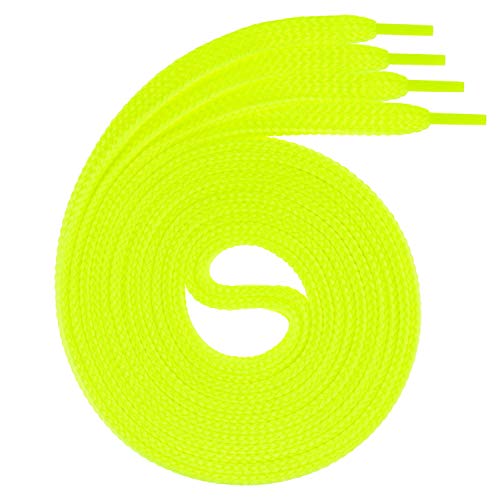 Swissly 1Paar Flache Schnürsenkel für Sneaker und Sportschuhe - sehr reißfest - ca. 7,0 mm breit aus 100% Polyester, Farbe: neon.Lemon Länge: 110cm Swissly 1Paar Flache Schnürsenkel für Sneaker und Sportschuhe - sehr reißfest - ca. 7,0 mm breit aus 100% Polyester, Farbe: neon.Lemon Länge: 110cm von Swissly