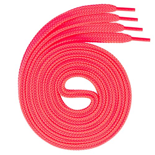 Swissly 1Paar Flache Schnürsenkel für Sneaker und Sportschuhe - sehr reißfest - ca. 7,0 mm breit aus 100% Polyester, Farbe: neon.pink Länge: 100cm von Swissly