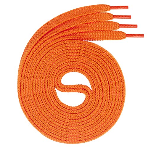 Swissly 1Paar Flache Schnürsenkel für Sneaker und Sportschuhe - sehr reißfest - ca. 7,0 mm breit aus 100% Polyester, Farbe: orange Länge: 120cm von Swissly