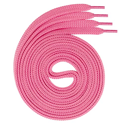 Swissly 1Paar Flache Schnürsenkel für Sneaker und Sportschuhe - sehr reißfest - ca. 7,0 mm breit aus 100% Polyester, Farbe: pink Länge: 120cm von Swissly
