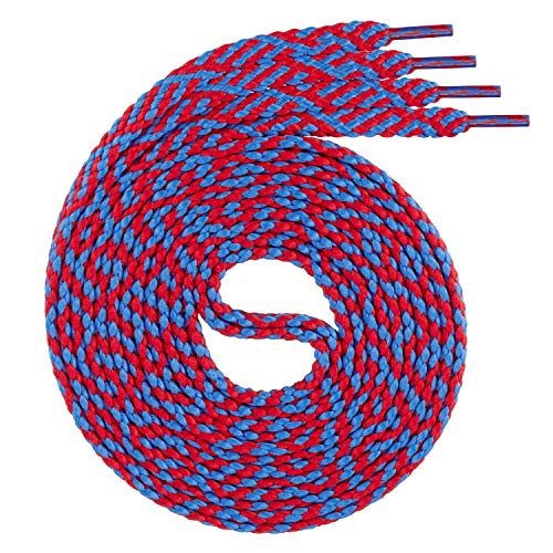 Swissly 1Paar Flache Schnürsenkel für Sneaker und Sportschuhe - sehr reißfest - ca. 7,0 mm breit aus 100% Polyester, Farbe: red/Blue Länge: 70cm Swissly 1Paar Flache Schnürsenkel für Sneaker und Sportschuhe - sehr reißfest - ca. 7,0 mm breit aus 100% Polyester, Farbe: red/Blue Länge: 70cm von Swissly
