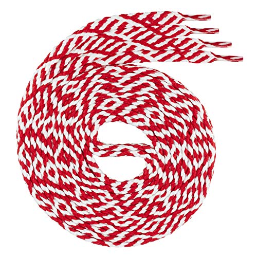 Swissly 1Paar Flache Schnürsenkel für Sneaker und Sportschuhe - sehr reißfest - ca. 7,0 mm breit aus 100% Polyester, Farbe: red/White Länge: 170cm Swissly 1Paar Flache Schnürsenkel für Sneaker und Sportschuhe - sehr reißfest - ca. 7,0 mm breit aus 100% Polyester, Farbe: red/White Länge: 170cm von Swissly