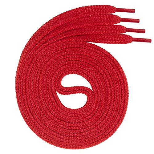Swissly 1Paar Flache Schnürsenkel für Sneaker und Sportschuhe - sehr reißfest - ca. 7,0 mm breit aus 100% Polyester, Farbe: red Länge: 110cm von Swissly