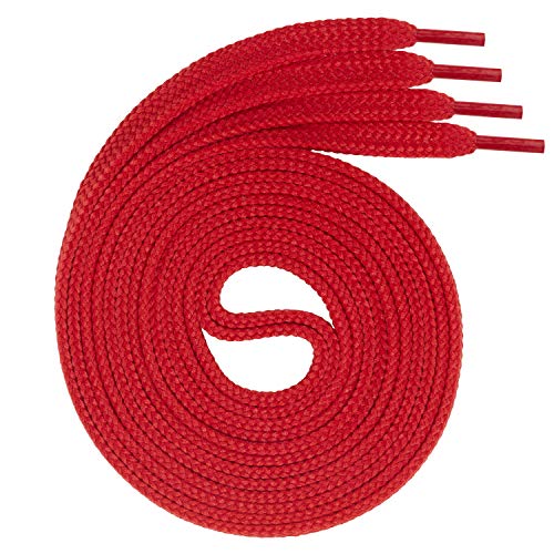 Swissly 1Paar Flache Schnürsenkel für Sneaker und Sportschuhe - sehr reißfest - ca. 7,0 mm breit aus 100% Polyester, Farbe: red Länge: 190cm von Swissly