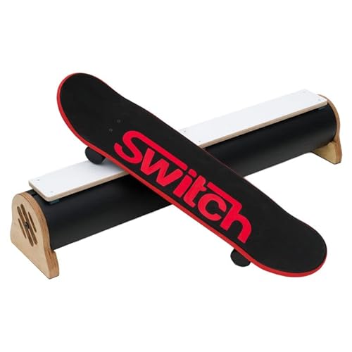 Switch Trampoline Skateboard 8″ aus kanadischem Ahorn mit Eva Schaum + Training Trucks Trainingstrucks zum Erlernen von Tricks ohne Räder + Trainingshindernis von Switch