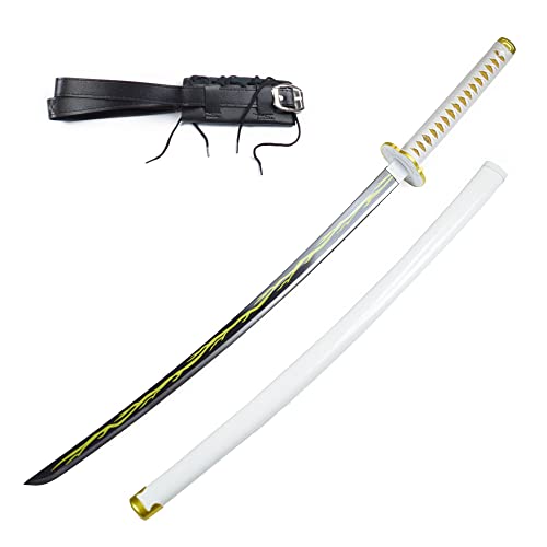 Demon Slayer: Kimetsu no Yaiba - Agatsuma Zenitsu Schwert - handgeschmiedet, Demon Slayer Katana – Agatsuma Zenitsu Schwert, Nichirin Schwert mit Scheide 102cm, Demon Slayer Schwert Zenitsu Kostüm von Swords and more