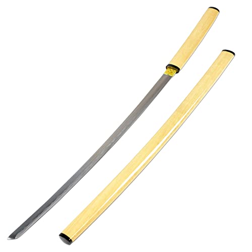 Shirasaya Katana, Japanisches Schwert – echtes Samurai Schwert Carbon Stahl 104 cm Gesamtlänge, Katana Schwert für Samurai Kostüm von Swords and more