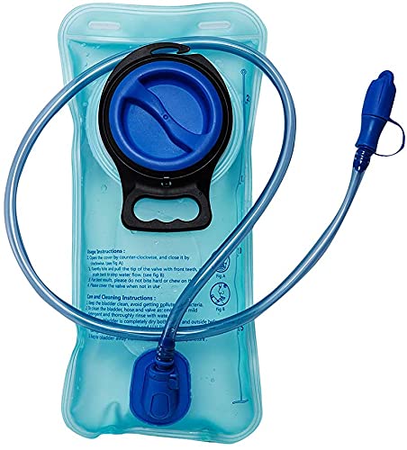 Swygoo 2L Premium Trinkblasen, BPA-freies Wasserblase für Rucksack, Militärische Trinksack mit Schlauch, Tragbares Trinkrucksack für Outdoor-Wandern, Camping, Laufen, Radfahren,Motorrad (Blau) von Swygoo