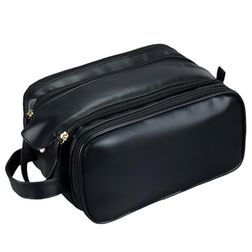 Geräumige multifunktionale Reise-Make-up-Tasche, wasserdichte Aufbewahrung, Kulturbeutel für Damen, PU-Leder-Handtasche von Sxett