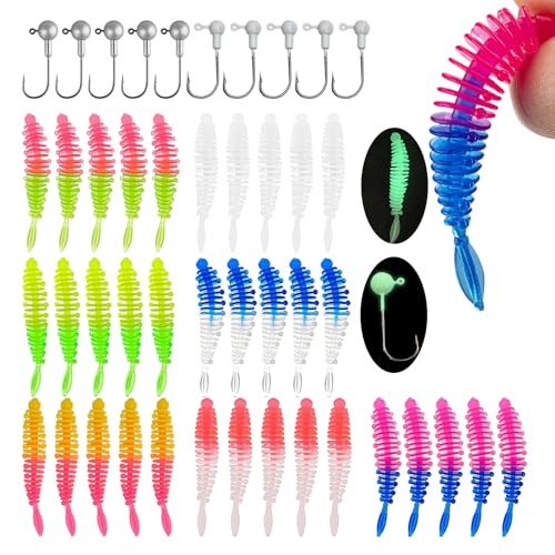 35 Stück Hecht Köder Zander Köder mit 10 Jigköpfe 2/0 Forellenköder Set Angelzubehör Forelle Forellen Köder Kunstköder Angeln Forellen Softbaits für Süß- und Salzwasser Trout Fishing 35 Stück Hecht Köder Zander Köder mit 10 Jigköpfe 2/0 Forellenköder Set Angelzubehör Forelle Forellen Köder Kunstköder Angeln Forellen Softbaits für Süß- und Salzwasser Trout Fishing von Syhdfxknp