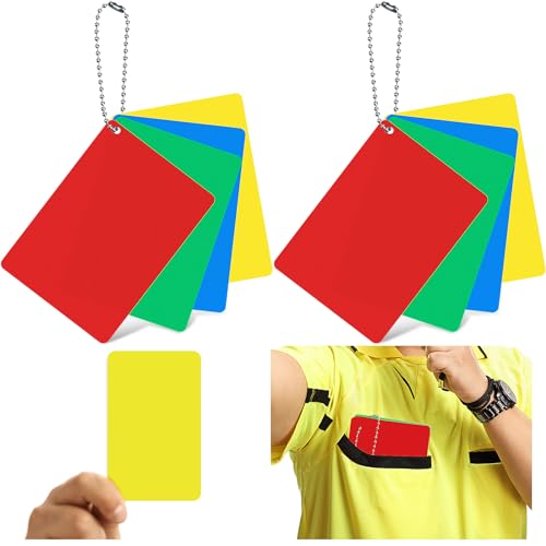 Syhood 2er-Set Schiedsrichter-Strafkarten Fußball Rot und Gelb Blau Grün Schiedsrichterkarten-Sets Volleyball Verzögerung Auswurf Warnung Schiedsrichter Ausrüstung für Sport Wettbewerb Spiel Syhood 2er-Set Schiedsrichter-Strafkarten Fußball Rot und Gelb Blau Grün Schiedsrichterkarten-Sets Volleyball Verzögerung Auswurf Warnung Schiedsrichter Ausrüstung für Sport Wettbewerb Spiel von Syhood