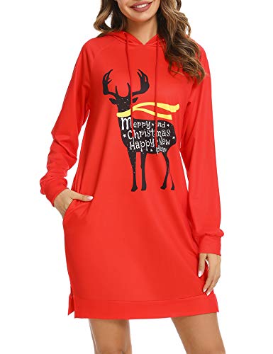 Sykooria Damen Hoodie Kleid Casual Kapuzenpullover Lang Sweatshirts mit Taschen Sykooria Damen Hoodie Kleid Casual Kapuzenpullover Lang Sweatshirts mit Taschen von Sykooria