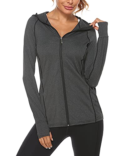 Sykooria Damen Sykooria Women's Jacket Running Jacket Breathable Long Sleeve Training Jacket With Side Pocke Sportjacke, Schwarz, M EU von Sykooria