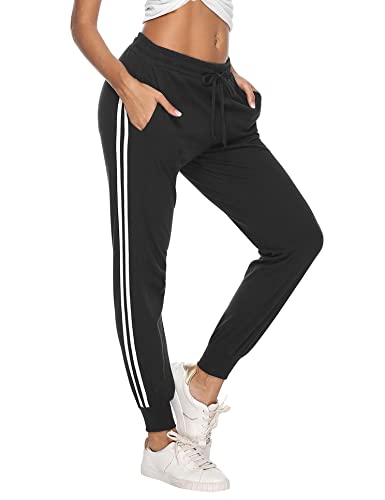 Sykooria Jogginghose Damen Baumwolle Lange, Black - Bundle Feet, L von Sykooria