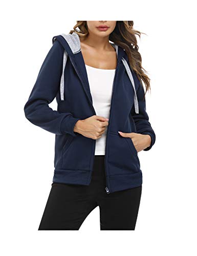 Sykooria Sweatjacke Damen Kapuzenjacke Hoodie mit Reißverschluss Sweatshirts Jacke Casual Running Fitness mit Tasche von Sykooria