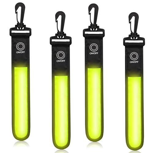 Sylanda LED Blinklicht Reflektierende Anhänger, Reflektierende Lichtband Reflektor Anhänger, 3 Modi LED Kinder Sicherheitslich (6, Gelb, Universal) von Sylanda